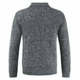 thumbnail image 2 of Lu's Chic Men's Long Sleeve Cardigan Sweater Knitted Thick Warm Fleece Lined Slim Fit Sweater Soft Cable Knit Zip Up Winter Knitwear with Pocket Business Casual Work Dark Grey 46, 2 of 5