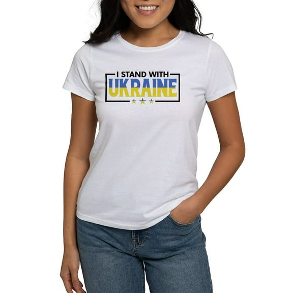 CafePress - I Stand With Ukraine T Shirt - Women's Classic T-Shirt