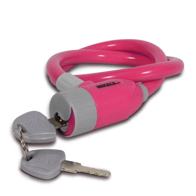 Cable Candado MIKELS Con Llaves Rosa 65 centimetros