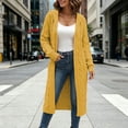 thumbnail image 5 of cocolona Womens Cable Knit Long Sweater Cardigan Loose Casual Hooded Long Sleeve Sweater Solid Color Trendy Fall Tunic Cardigan, 5 of 5