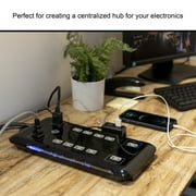 GE Surge Protector Power Strip with USB Ports, 8 Ft Long Extension Cord, 4320 Joules, 12 Outlet Extender (Wide Spaced), 2 USB-A, Flat Plug, Black