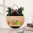 thumbnail image 2 of Eveokoki 11" Rustic Sign Welcome Kind Friend Sign Door Decor Wooden Front Door Hanger Wall Art Door Hanging Fall Winter Farmhouse Indoor Outdoor Home Porch Yard Decor, 2 of 5