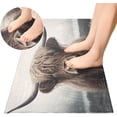 thumbnail image 3 of GZHJMY Highland Cow Kitchen Mat Soft and Absorbent Bath Mats for Bathroom Non Slip Quick Dry Shaggy Bath Carpet Machine Wash for Kitchen Bathroom Shower Home Decor 39x20 in, 3 of 7