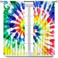 thumbnail image 4 of Colorful Tie-Dye Curtains, Boho Retro Colorful Spiral Psychedelic Hippie Swirl Abstract Art Prints Blackout Rod Pocket Window Treatments Drapes for Bedroom Living Room Kitchen42x63in, 4 of 6