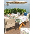 thumbnail image 4 of Outdoor Tablecloth with Umbrella Hole and Zipper, Pink Spring Floral Rectangle Table Cloth 60x102 Inch Waterproof Tablecloth, Watercolor Botanical Wildflowers Picnic Table Cover for Patio Camping, 4 of 7