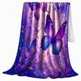 thumbnail image 2 of Magical Butterflies Golden Moon Glowing, Mystical Celestial Art Scene, Warm Flannel Blanket for Home Library and Reading Nook, Celestial Art Lovers Valentine's Day Gift, Fantasy Home Decor, 2 of 9