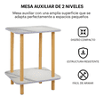 thumbnail image 3 of Centro de  Mesa  Minimalista Madera Lateral Doble Repisa 40cm Malubero, Blanco, 3 of 5