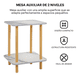 thumbnail image 3 of Centro de  Mesa  Minimalista Madera Lateral Doble Repisa 40cm Malubero, Blanco, 3 of 5