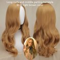 thumbnail image 3 of Peluca Mujer Peluca De Pelo Largo Color Marrón Claro Partida Media Red Transpirable Ajustar Tamaño Cosplay Pelucas De Pelo Ondulado ANGGREK Otros, 3 of 8