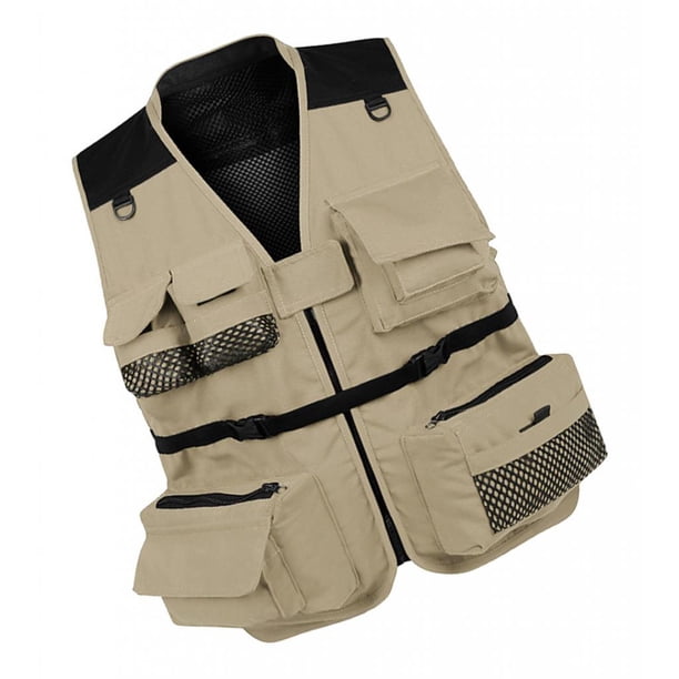 Chaleco de malla múltiple Fotografía Pesca Chaqueta Chaleco caqui XXXL
