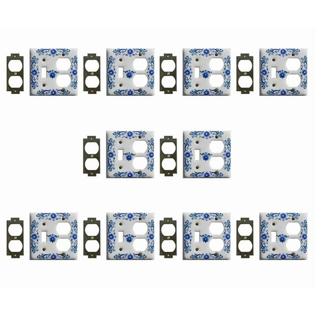10 Vintage Switch Plate White Delft Porcelain Toggle/Outlet | Renovator's Supply