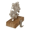 thumbnail image 3 of Northlight 6" Silver Snowflake on Wood Look Base Christmas Stocking Holder, 3 of 5