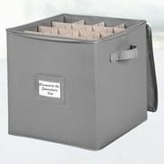 Hold N' Storage Christmas Ornaments Storage Box Polyester with Zipper, up to 64 -3 Ornaments - Gray