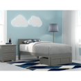 thumbnail image 1 of AFI Boston Solid Wood Twin Size Modern Bed with Foot Drawer in Gray, 1 of 6