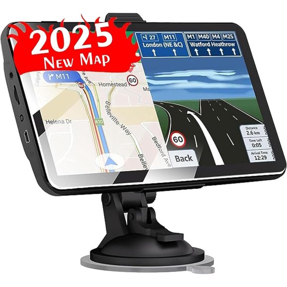 GPS para auto LONGRUF 2025 con pantalla táctil 2.5D de 7"