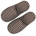 thumbnail image 4 of dianhelloya Foldable Unisex Stripe Print Non-Slip Thicken Outdoor Hotel Travel Slippers S Coffee*, 4 of 8