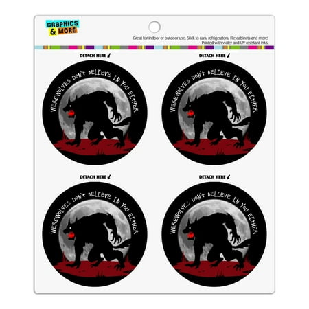 

Werewolves Don t Believe In You Either Refrigerator Fridge Locker Vinyl Circle Magnet Set