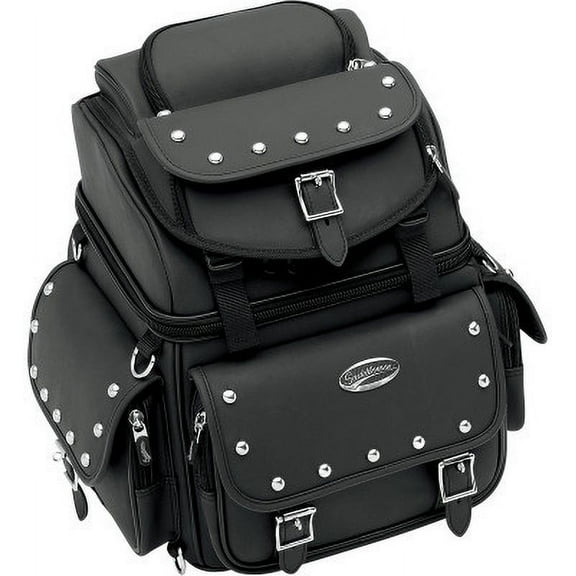 Combination Backrest/Seat/Sissy Bar Bag with Studs