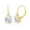 Gold-Plated, variant on Cushion-Cut and Round Simulated Diamond CZ Bridal Engagement Dangling Earrings Sterling Silver Jewelry for Bride, Bridesmaid, Women, or Teens