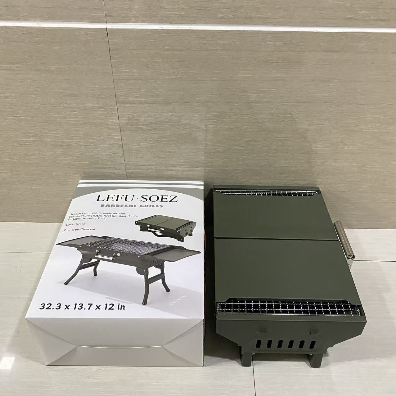 LEFU·SOEZ Barbecue grills,Portable Charcoal Grill 23 inch, Small Barbecue Grill Folding BBQ Grills
