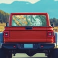 thumbnail image 4 of SEANATIVE Rear Window Decals for Trucks Full Back Window Decals Stain-resistant Pickup Graphic Perforated One-Way Vision Film Sticker Car Decoration, Marble Green Gold, 4 of 7