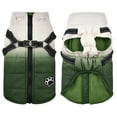 thumbnail image 7 of 1pc Winter Pet Dog Jacket With Harness & Zipper Gradient Dog Windproof Reflective Comfortable Pets Coat Warm Thick for Dog Cat,Green,Large size, 7 of 7