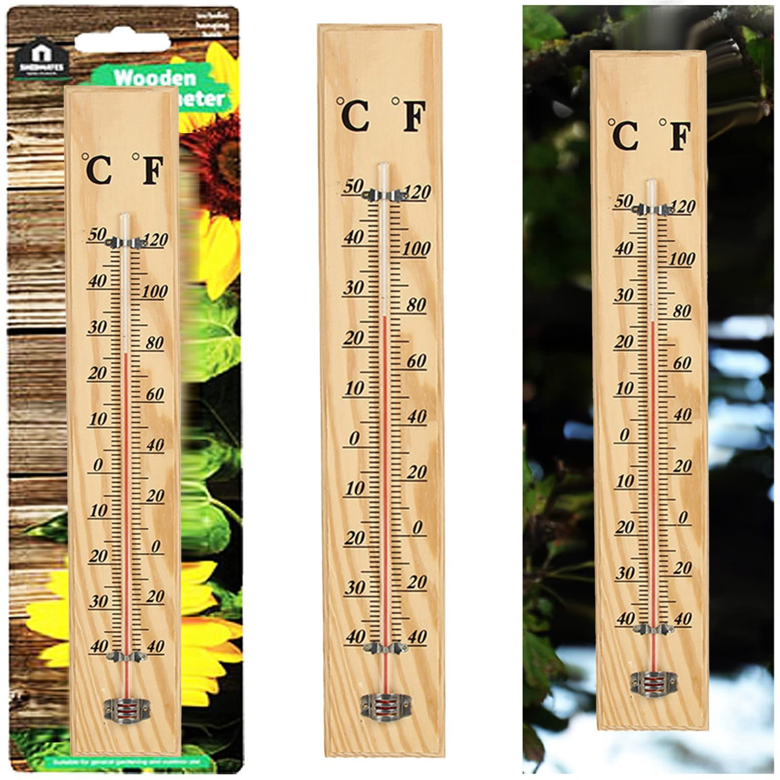 Rivers Edge Products Tin Wall Thermometer, 17 x 5 UV Coated Indoor or  Outdoor Thermometer, Home, Garage, or Kitchen Thermometer for Room  Temperature, Novelty Temperature Gauge, Lunker's 