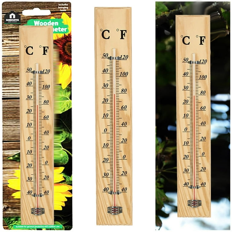 Gogogmee Wooden Thermometer Outdoor Tools Thermometer for Home Indoor  Thermometer Household Hygrometer Indoor Humidity Gauge Temperature  Measuring