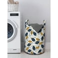 thumbnail image 3 of Garden Laundry Bag, Weathered Illustration of Autumnal Hand Drawn Isolated Leaves Spots, Basket with Handles Drawstring Closure for Laundromats, 13" x 19", White Pale Coffee Indigo, by Ambesonne, 3 of 4