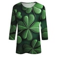 thumbnail image 5 of Womens St Patricks Day Tops, 3/4 Sleeve T Shirt Tops for Women, Round Neck Blouses Ladies Loose Casual St. Patrick's Day Printed Shirt Round Neck Three Quarter Sleeves 3/4 Sleeved T-Shirts, 5 of 5