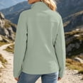 thumbnail image 5 of Kizanda Women Full Zip Outdoor Jacket with Zipper Pockets Stand Collar No Hood Outdoor Hiking Long Sleeve Blouse Fall Winter Mock Neck Casual Outerwear Top XXL, 5 of 9