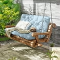 thumbnail image 4 of Kimunuk Outdoor Porch Swing Cushion, 47" X 40" X 5" Waterproof Bench Chair Replacement Cushion with 6 Ties for Patio, Light Blue, 4 of 7