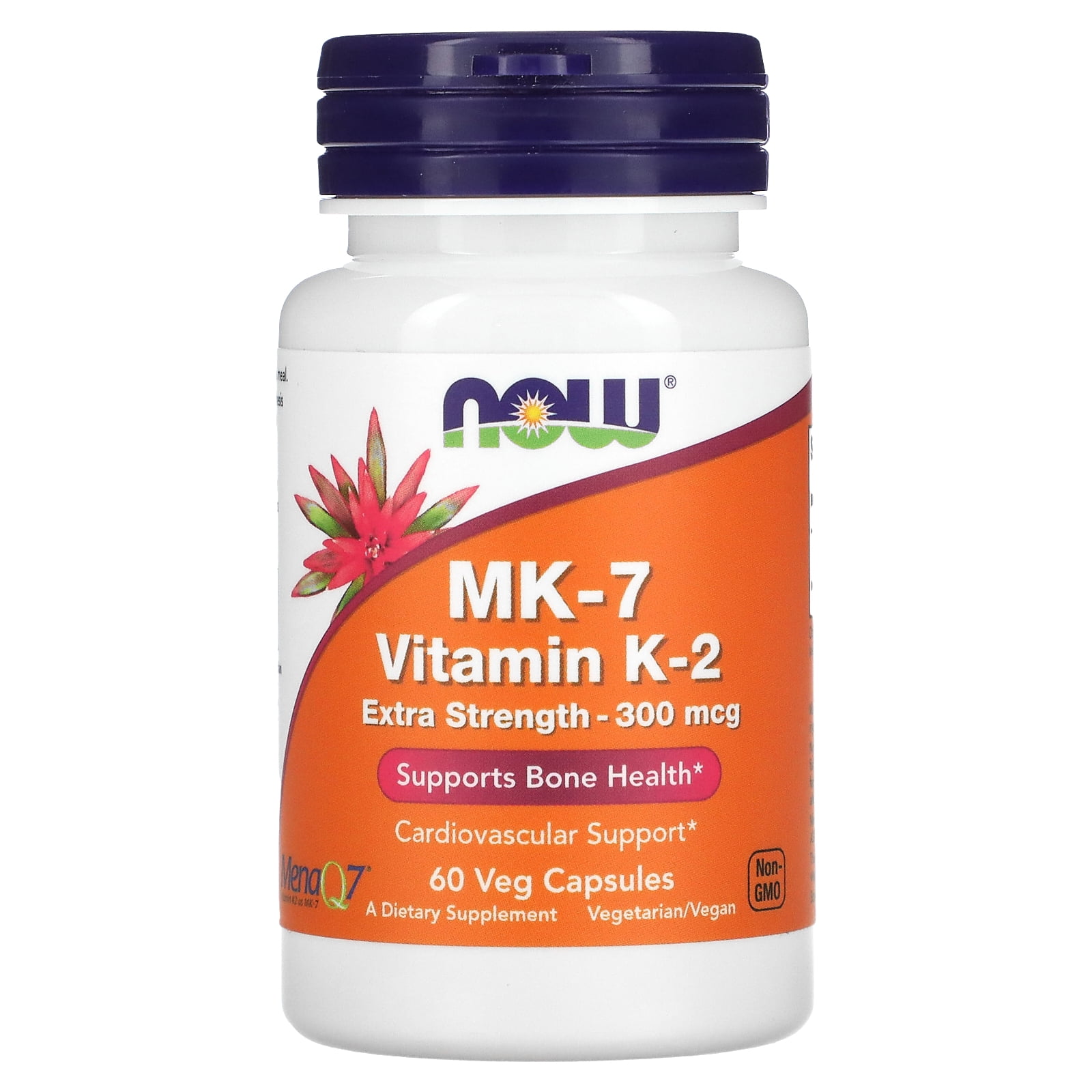 NOW Foods - MK-7 Vitamin K2 Extra Strength Bone Health Support 300 mcg. - 60 Vegetable Capsule(s)