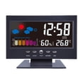 thumbnail image 1 of Escritorio LED Reloj de pronóstico del tiempo Pantalla digital para el hogar Calendario Reloj despertador Reloj multifunción de pantalla grande (Negro, con cable USB), 1 of 4