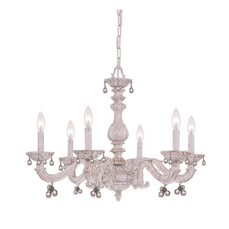 Chandeliers 6 Light With Antique White Murano Clear Crystal Wrought Chandeliers 6 Light With Antique White Murano Clear Crystal Wrought Iron 28 inch 360 Watts - World of Lighting - Walmart.com - Chandeliers 6 Light With Antique White Murano Clear Crystal Wrought