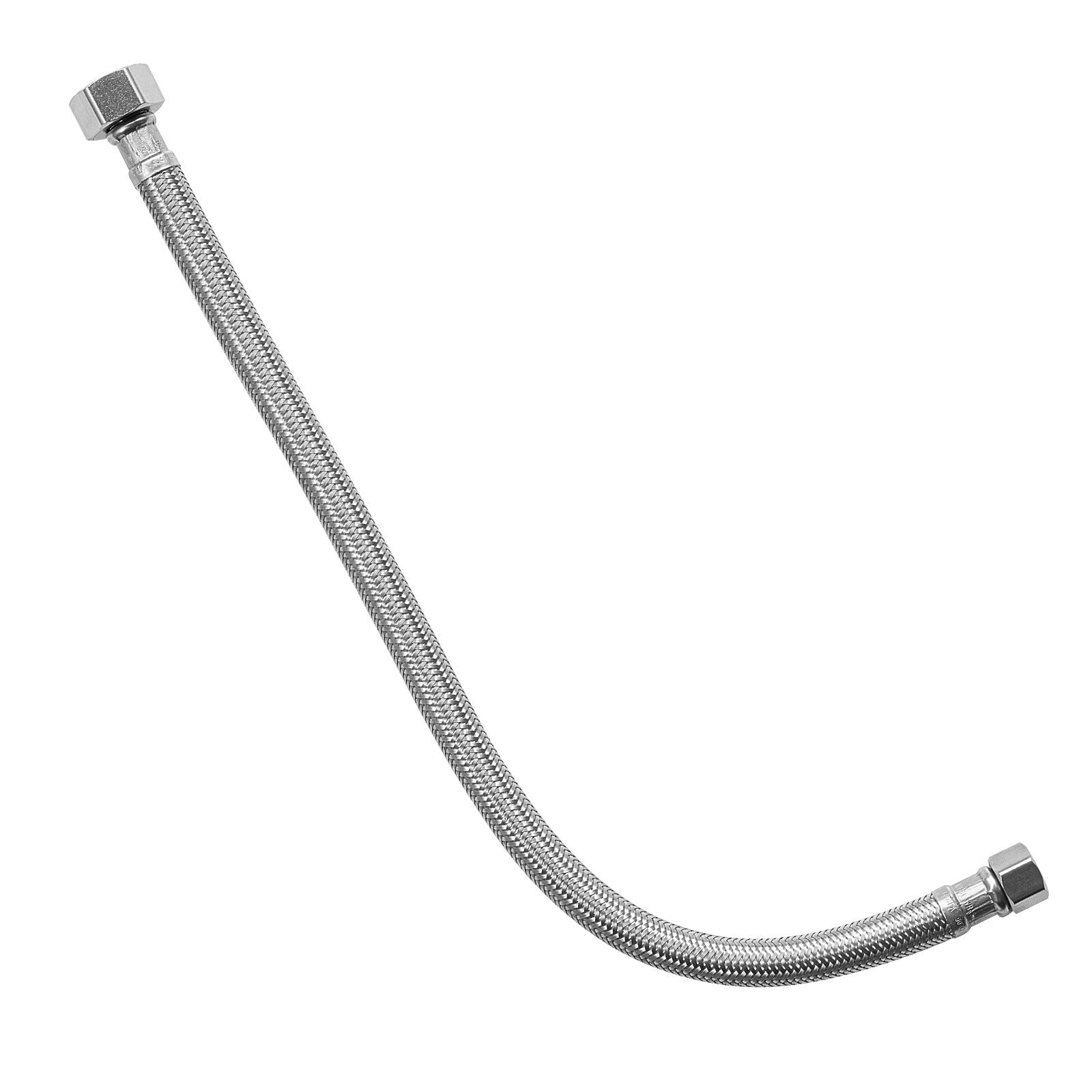 2-Pack 24 Inch Faucet Supply Lines, 3/8" Comp Inlet 1/2" FIP Outlet, TPV Inner 304 Stainless Steel Outer CUPC Certified for Bathroom Kitchen Sink