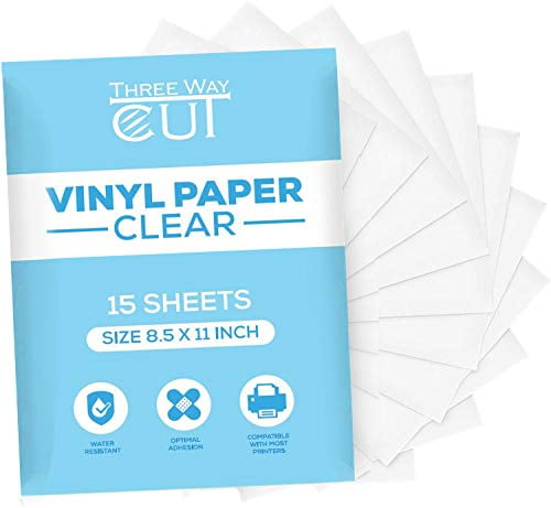 Printable Vinyl Sticker Paper Frosty Clear for Inkjet Printer 15 Sheets