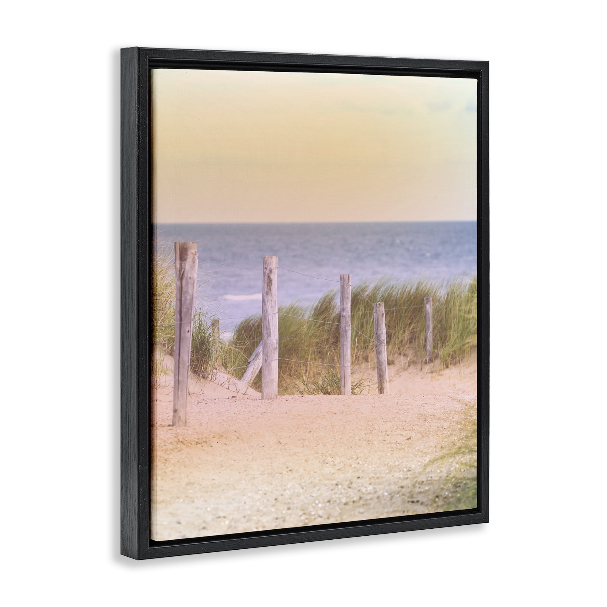 Stupell Industries Carefree Beach Vacation Black Framed Floater Canvas Wall Art, design by Marcus Prime