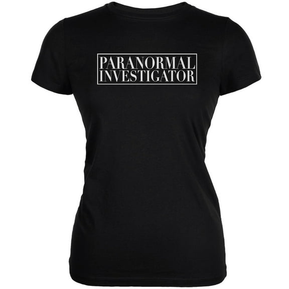 Halloween Paranormal Investigator Black Juniors Soft T-Shirt - Small