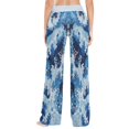 thumbnail image 5 of Women's Long Sleep Pants Home Pants Sleep Pants Wide-Leg Pants Design Elastic Fabric Casual Pants S Cartoon Blue Spray, 5 of 7