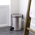 thumbnail image 5 of Ninestars Round Step-on Trash Can, 1 Gallon Stainless Steel, Step Pedal Hands-Free Soft-Close Lid Garbage Bin, Stainless Steel, 5 of 7