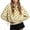 Yellow, variant on Hontri Womens Polka Dot Zip up Cropped Jackets Lightweight, Lapel Collar, Casual Trendy, Fall Spring Outfits, Streetwear Black L