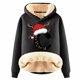 thumbnail image 1 of WILLBEST Sudaderas para Mujer, Sudadera con Capucha Estampada con Letras Navideñas, Lana Gruesa, Cálida para Invierno, Estilo Pullover, Sudadera de Moda XX-Grande, 1 of 4