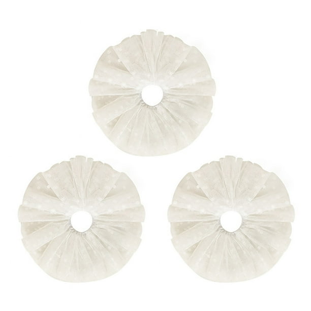 3 piezas de coleteros de encaje de lunares grandes de estilo simple con flores grandes para el cabello