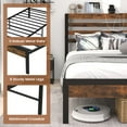thumbnail image 7 of Infans Twin Industrial Metal Platform Bed Frame Charging Station Mattress Foundation, 7 of 7