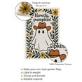 thumbnail image 4 of TiniDecor Howdy, Pumpkin Garden Flag – 28”x40” Fall Ghost with Cowboy Hat and Floral Border, 4 of 5