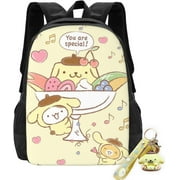 Kuromi Pompompurin Backpack You Are Special Backpack Cartoon 3d Printed Laptop Backpack Little Women Daypack Gifts Anime Characters with Keychain