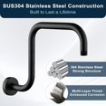 thumbnail image 2 of Brazo de ducha BRIGHT SHOWERS de 33 cm en forma de S, negro mate, 2 of 8