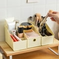 thumbnail image 3 of Hiroekza Stylish Plastic Makeup Caddy Organizer Box with Drawer - Compact, Spacious & Easy-to-Clean Tabletop Storage Solution Yellow, 3 of 6