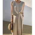 thumbnail image 4 of HLSOHJP Women's Linen Pants Suit Casual Sleeveless Tank Top Flowy Wide Leg Trousers Two Piece Matching Set Lounge Outfit, 4 of 6